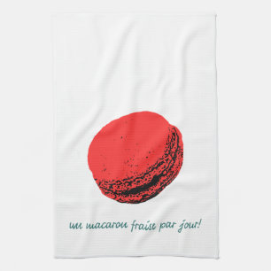 strawberry macaroon tea towel