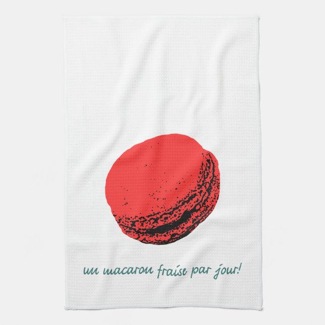 strawberry macaroon tea towel (Vertical)