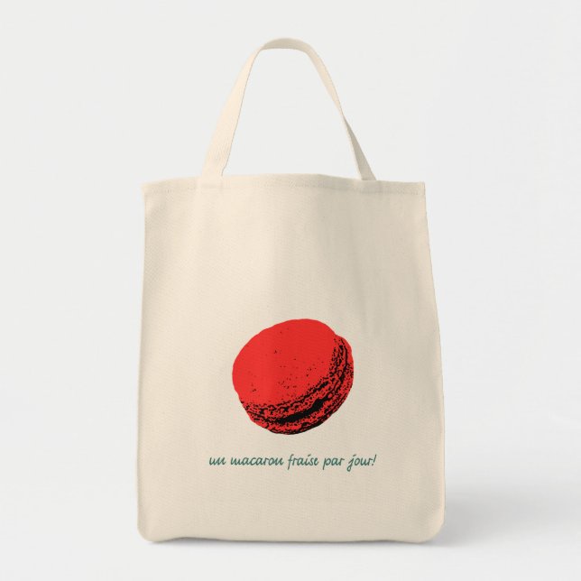 strawberry macaroon tote bag (Front)