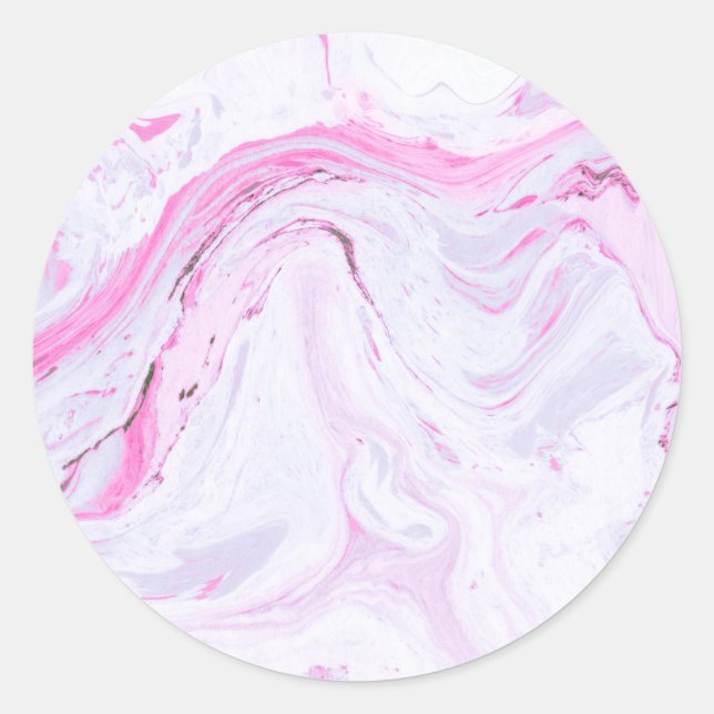 strawberry marble customise me design classic round sticker (Front)