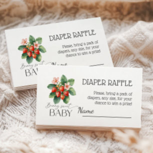 Strawberry Market Berry Sweet Baby Shower Diaper Enclosure Card