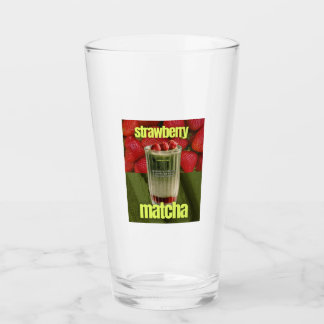 Strawberry Matcha Latte Poster – Trendy Cafe Drink Glass