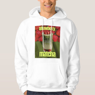 Strawberry Matcha Latte Poster – Trendy Cafe Drink Hoodie