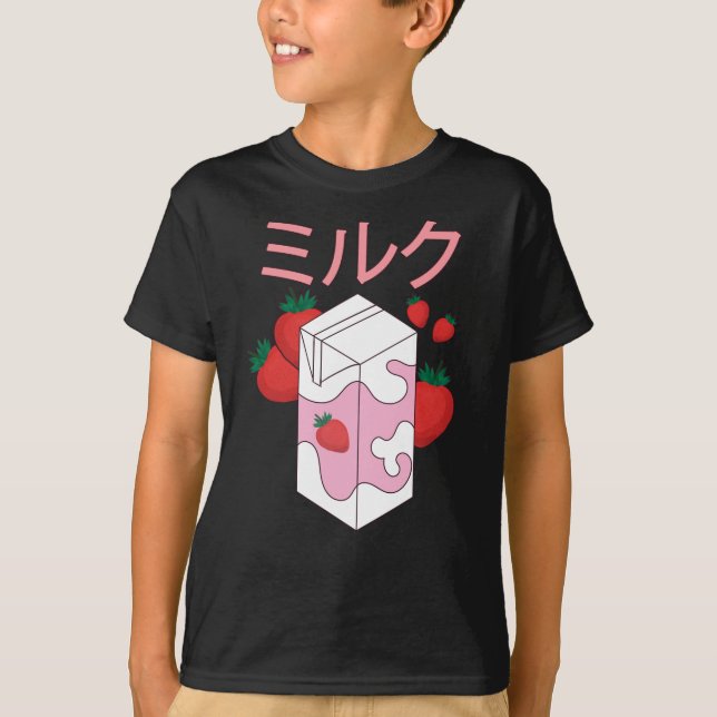 Strawberry Milk Anime Merch Japan Strawberries T-Shirt (Front)