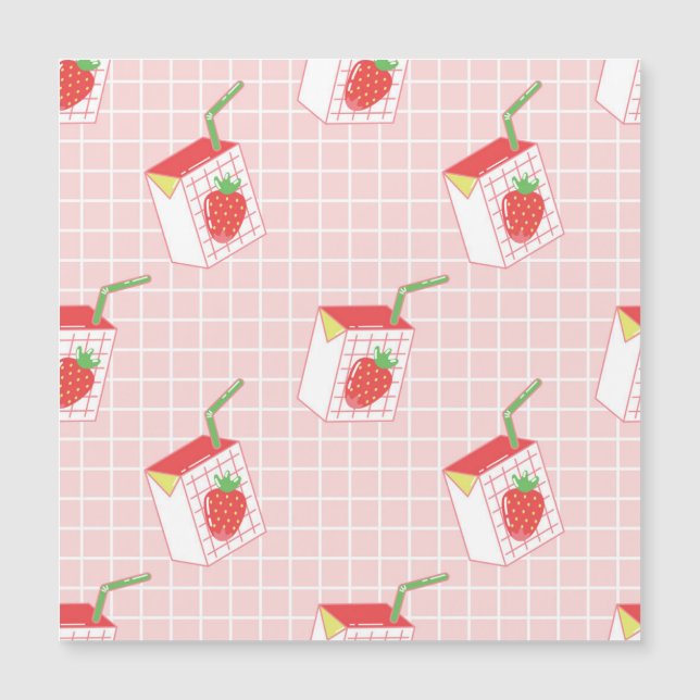 Strawberry Milk Cartoons: Playful Patterns (Front)