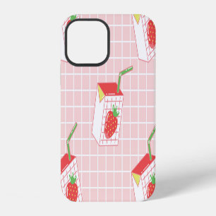 Strawberry Milk Cartoons: Playful Patterns iPhone 12 Case