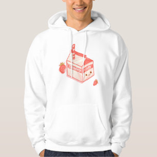 Strawberry milk cute face hoodie