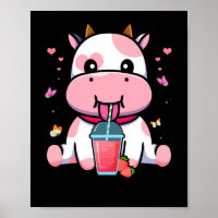 Strawberry Milk Cute Kawaii Aesthetic Pink Cow