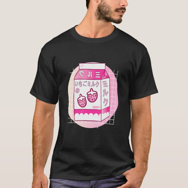 Strawberry Milk Design T-Shirt (Front)