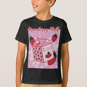 Strawberry Milk Japanese Retro 90s Anime Fruit Aes T-Shirt