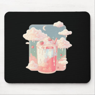 Strawberry Milk Milkshake Kawaii Lofi Cute Pastel  Mouse Pad
