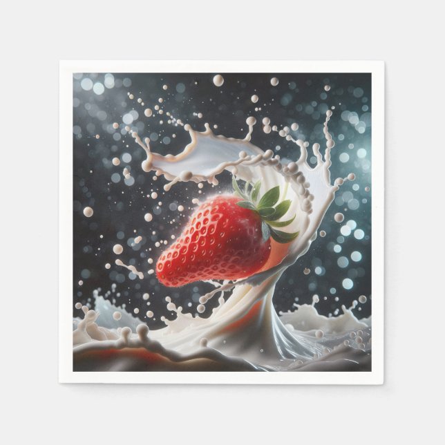 Strawberry Milk Splash Napkin (Front)