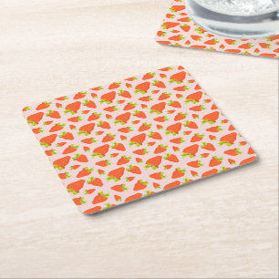 Strawberry Milk Square Paper Coaster