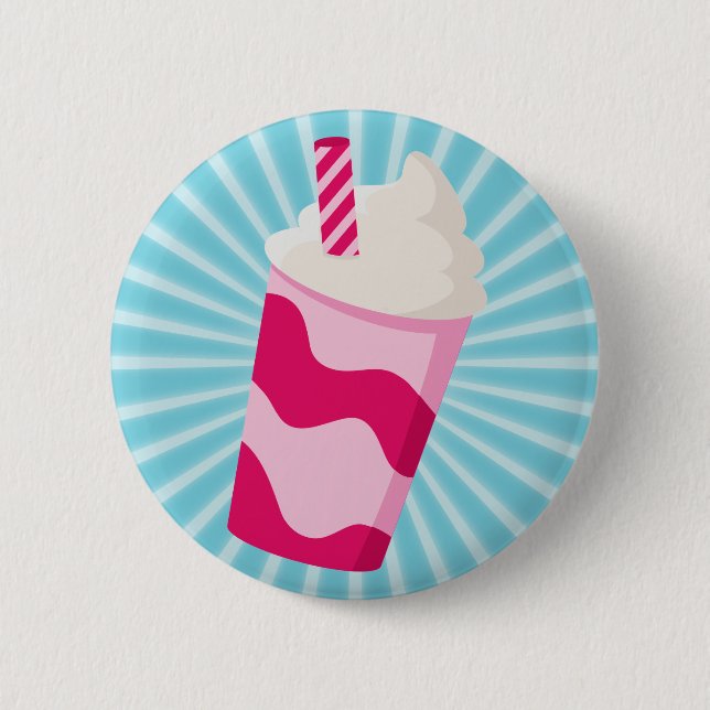 Strawberry Milkshake 6 Cm Round Badge (Front)