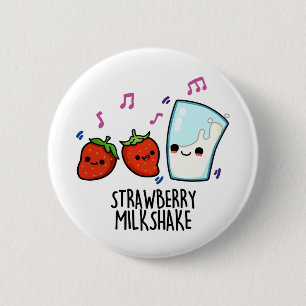 Strawberry MilkShake Cute Milk And Strawberry Pun 6 Cm Round Badge