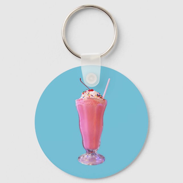 Strawberry Milkshake Key Ring (Front)