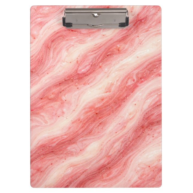 Strawberry Milkshake Marble Texture Clipboard (Front)