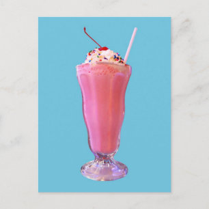 Strawberry Milkshake Postcard
