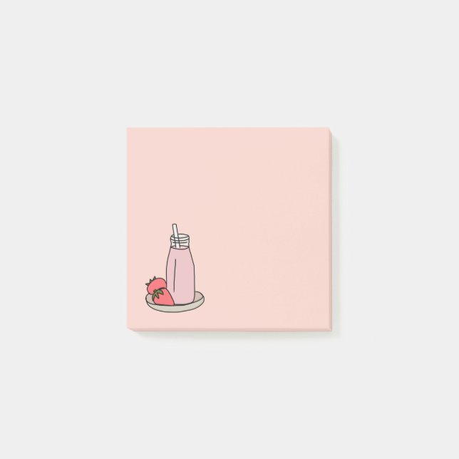 Strawberry Milkshake retro pink Post-it Notes (Front)