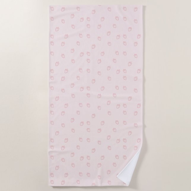 Strawberry Minimalism Beach Towel (Front)