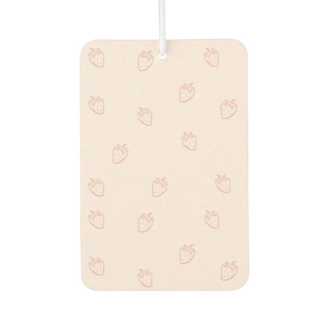 Strawberry Minimalism Car Air Freshener (Front)
