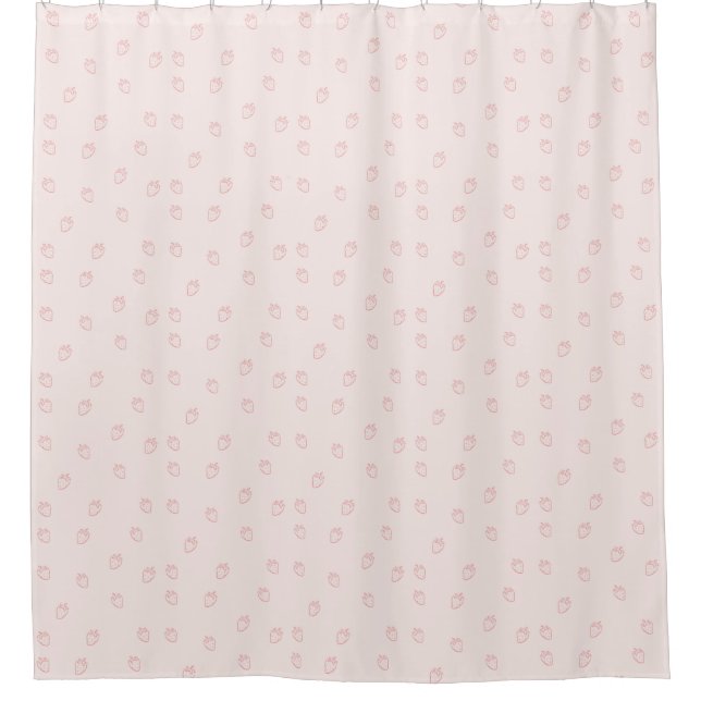 Strawberry Minimalism Shower Curtain (Front)