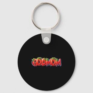 Strawberry Mommy Godmom Birthday Party Key Ring