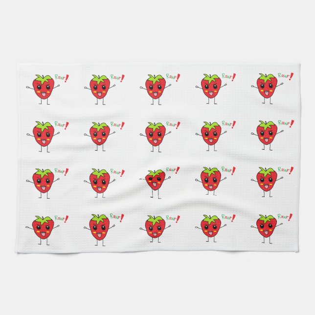 Strawberry Monster Tea Towel (Horizontal)