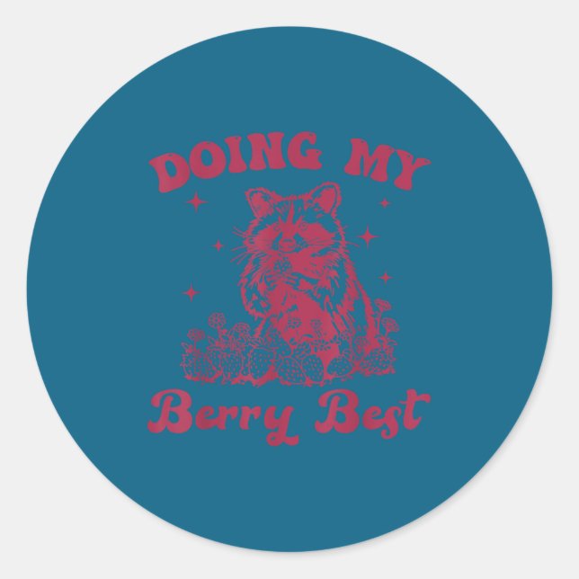 Strawberry Motivation Cute Berry Lover  Classic Round Sticker (Front)