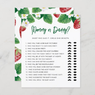 Strawberry Mummy or Daddy Baby Shower Game
