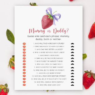 Strawberry - mummy or daddy baby shower game