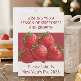 Strawberry New Year's Eve Berry Invitation