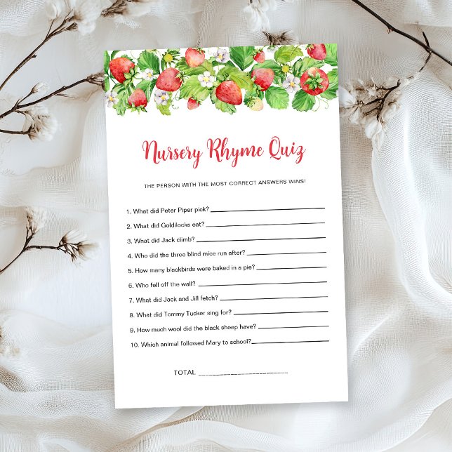 Strawberry Nursery Rhyme Quiz Game (Creator Uploaded)