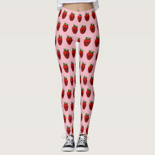 Strawberry on Pink Leggings