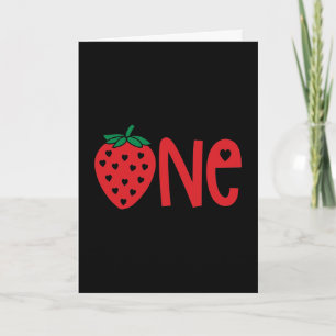 Strawberry One 1st Birthday Card