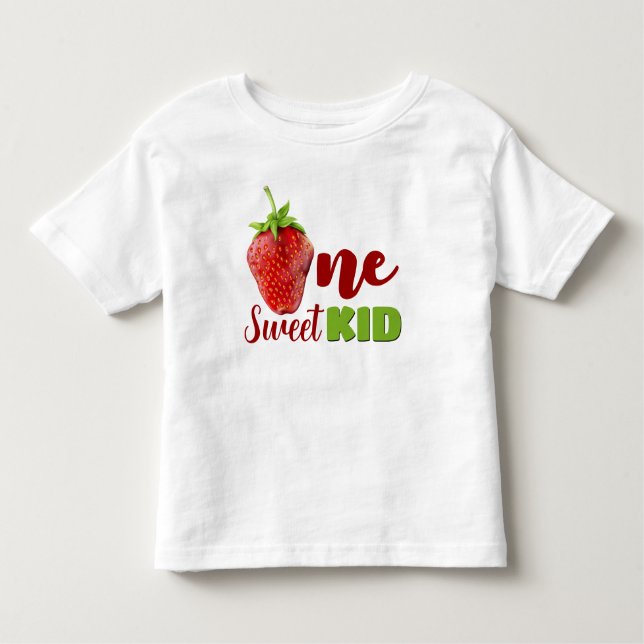 Strawberry ONE First Birthday Toddler T-Shirt (Front)