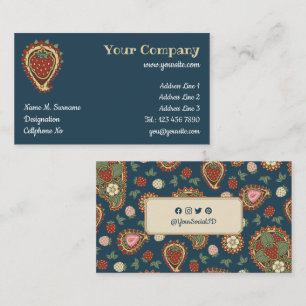 Strawberry Paisley Business Card