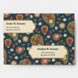 Strawberry Paisley Pattern Envelope