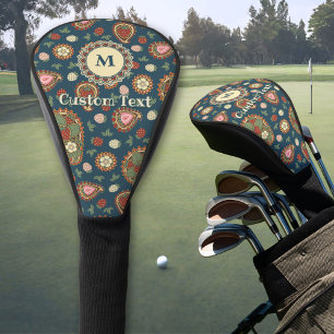 Strawberry Paisley Pattern Golf Head Cover