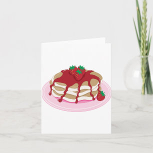 Strawberry Pancakes Sweet Breakfast Food Card