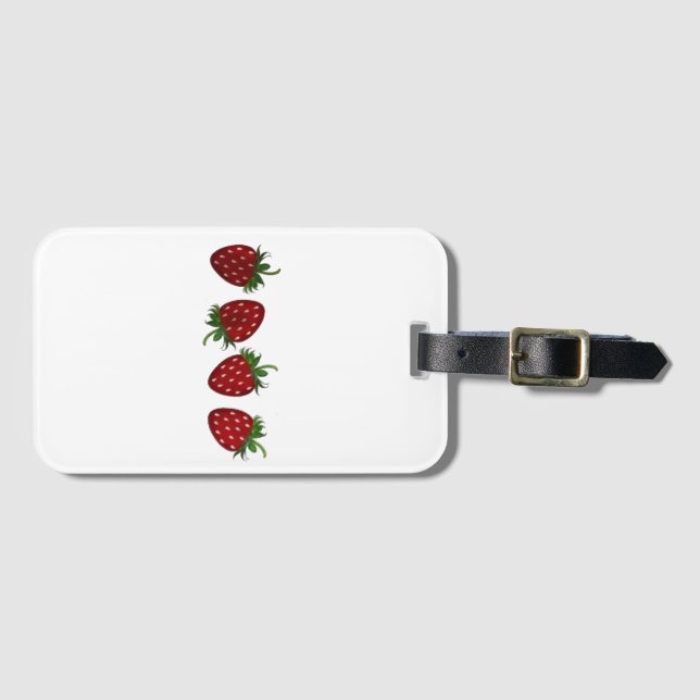 Strawberry Panel Luggage Tag (Front Horizontal)