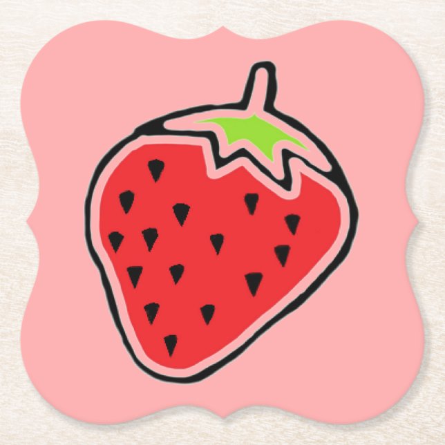 Strawberry Paper Coaster (Front)