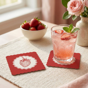 Strawberry Paper Coaster