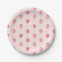 Strawberry Paper Plates | Watercolor Berry