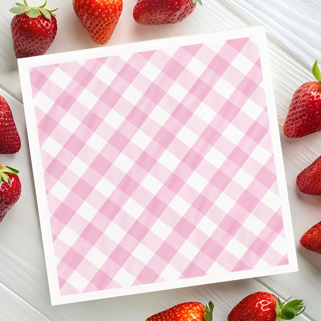 Strawberry Party Gingham Napkin (Creator Uploaded)
