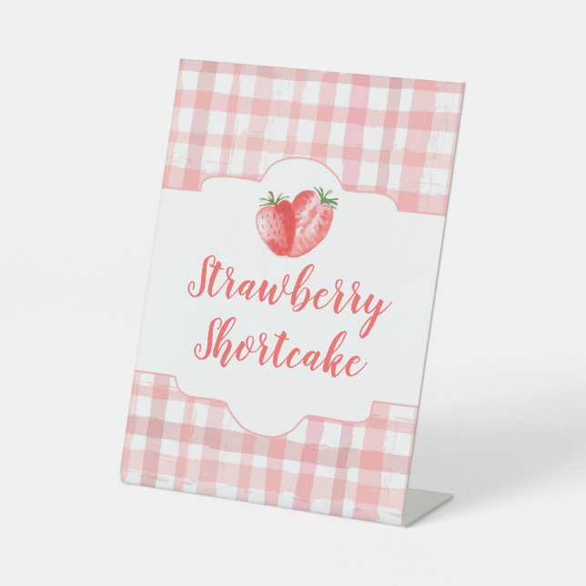 Strawberry Party Sign | Strawberry Birthday Sign (Front)