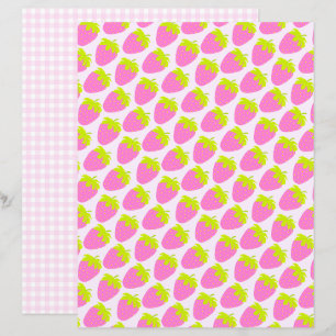 Strawberry Pastel Pink Gingham