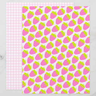 Strawberry Pastel Pink Gingham