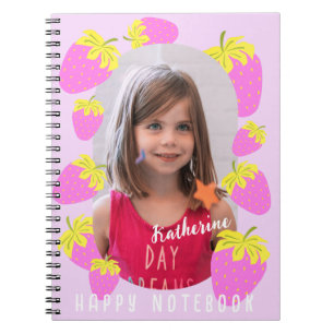 Strawberry Pastel Pink Photo Notebook