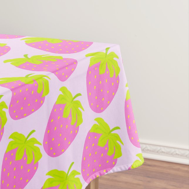 Strawberry Pastel Pink Tablecloth (In Situ)